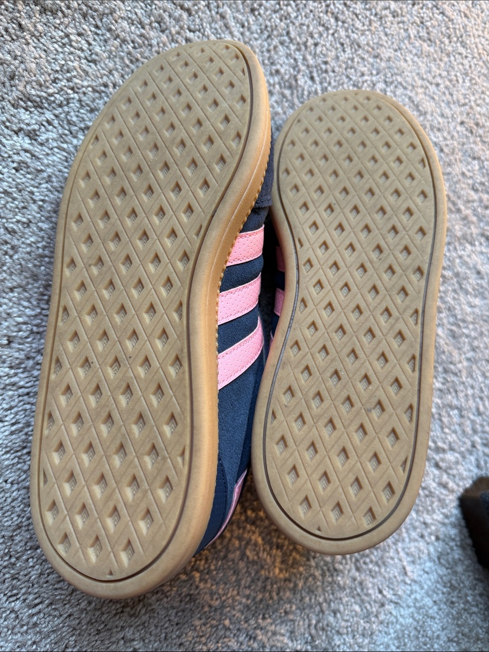 adidas Navy Suede Sneakers with Pink Stripes - Picture 5 of 7
